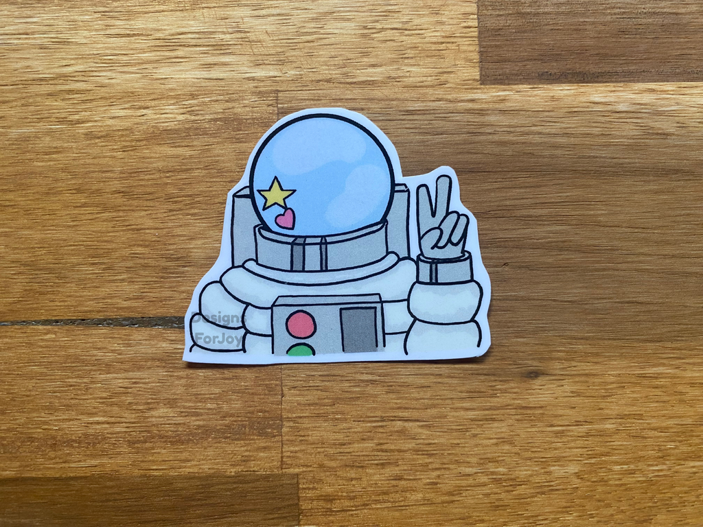 Peace Sign Astronaut Sticker