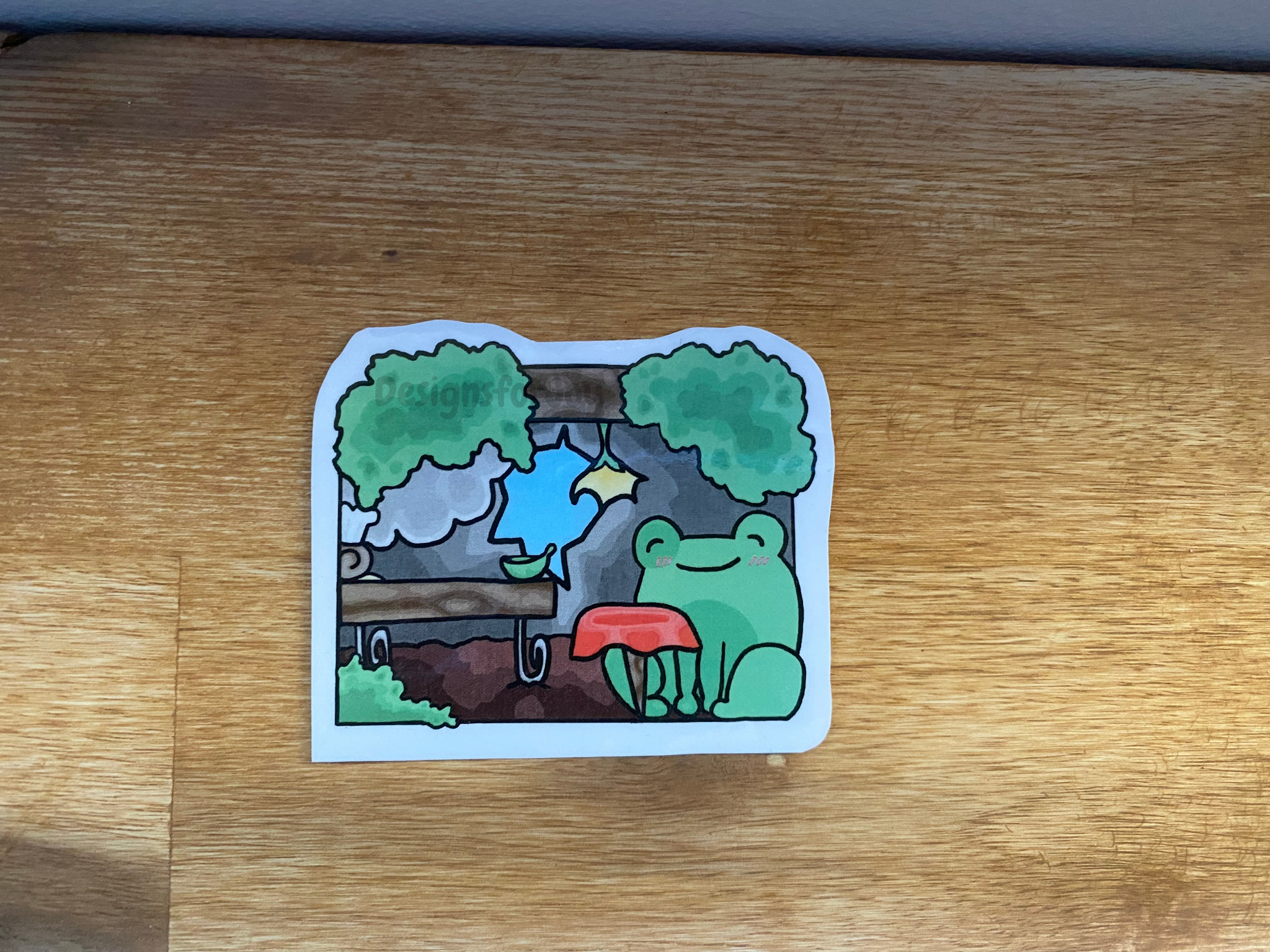 Snail Cafe with Frog Customer Sticker