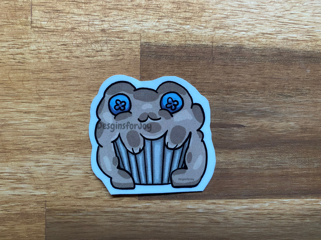 Frog Blueberry Muffin Sticker