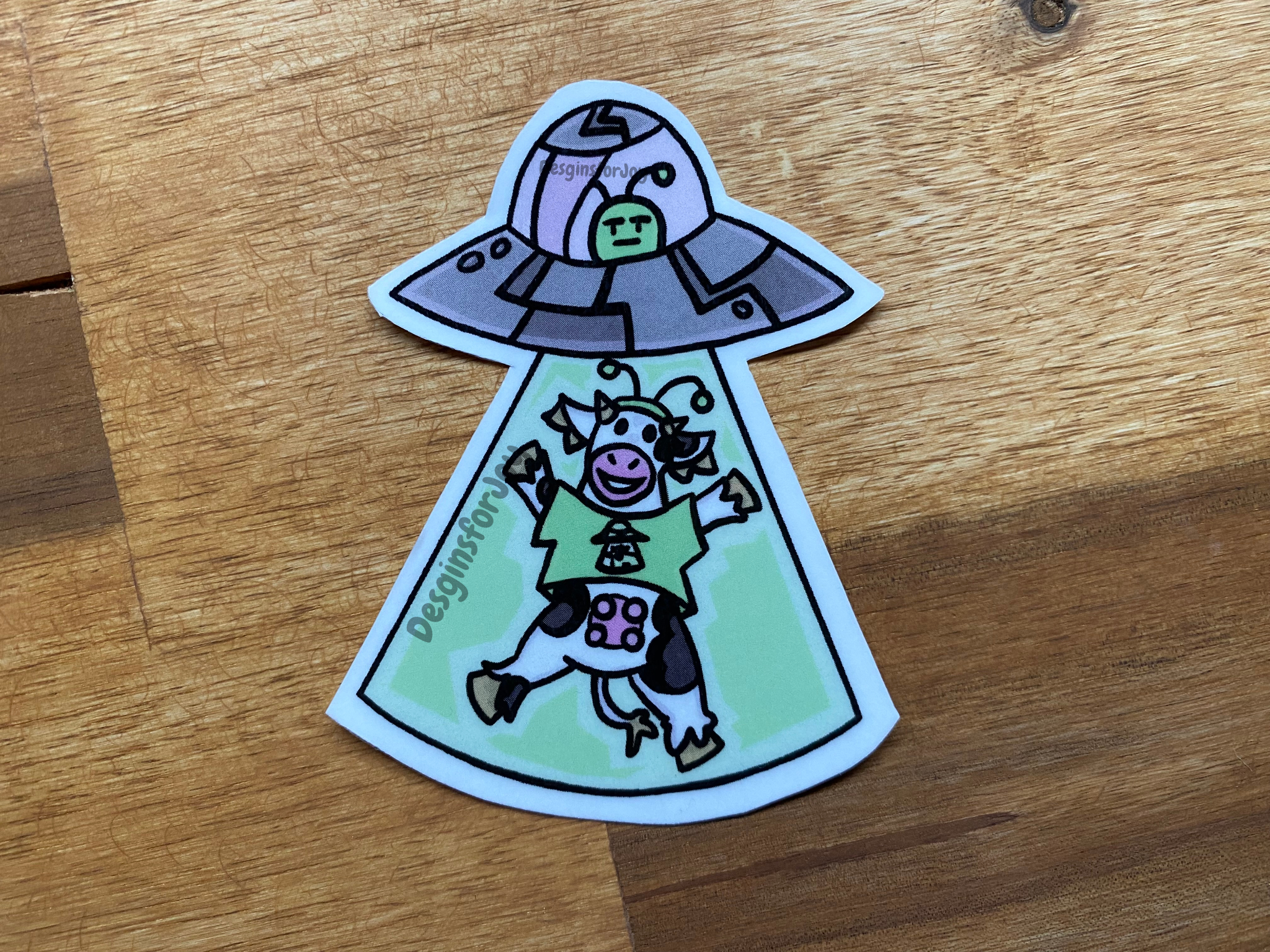 Abducted Cow Sticker