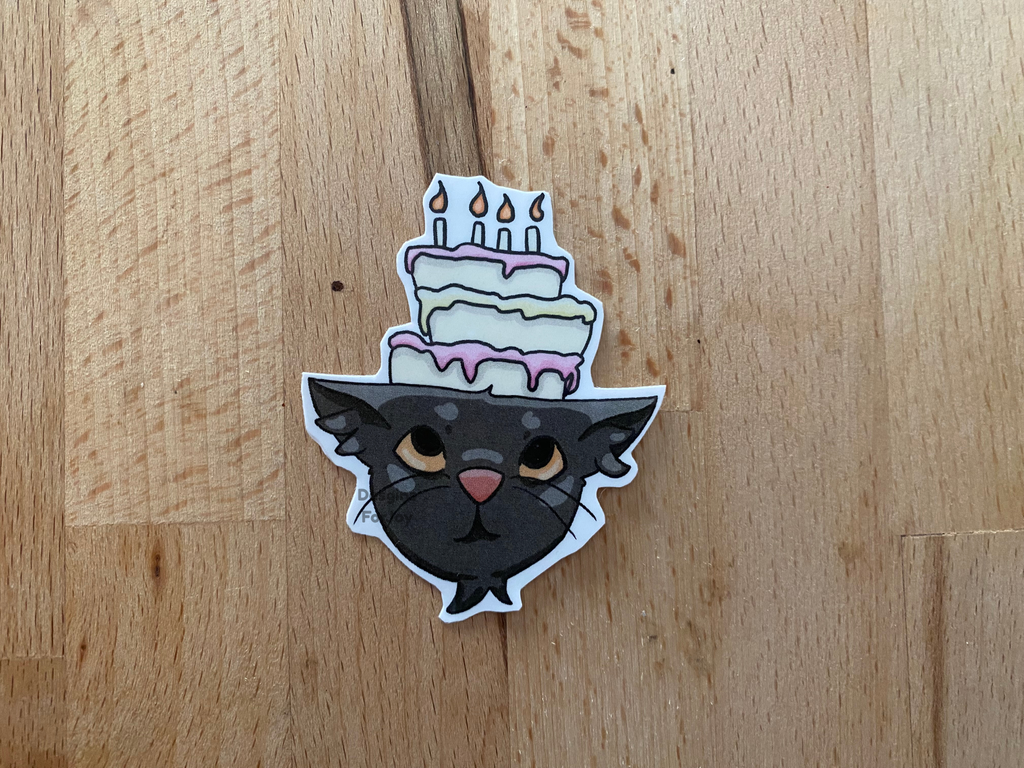 Cat Birthday Sticker