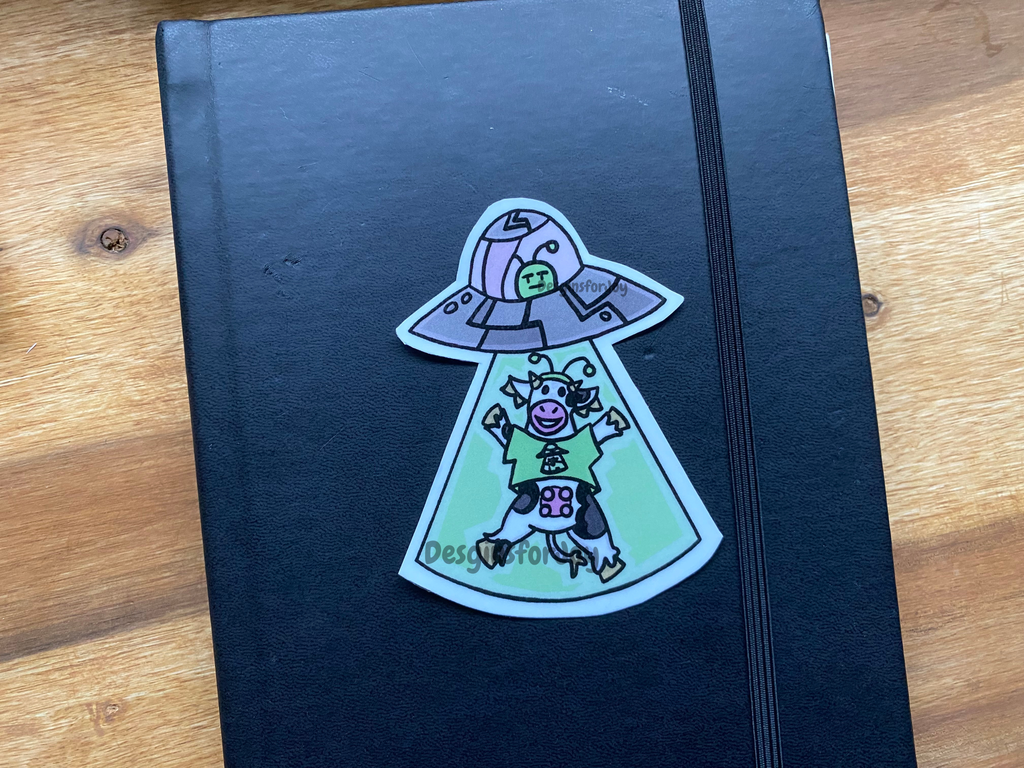 Abducted Cow Sticker