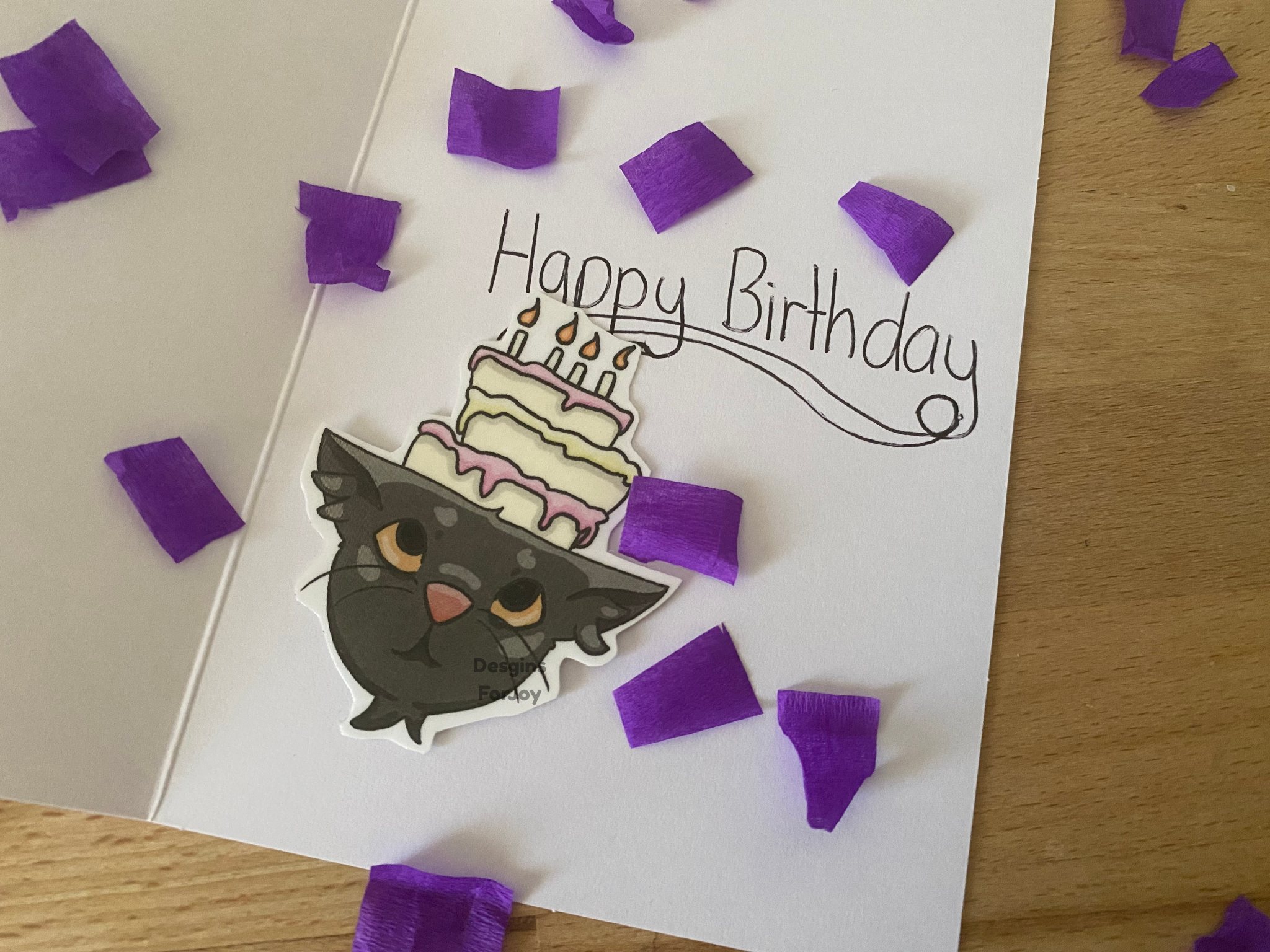 Cat Birthday Sticker